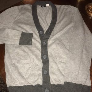 Gray cardigan sweater